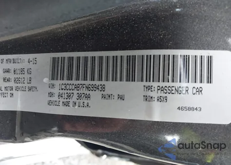 2015 Chrysler 200 Limited from USA, damaged, VIN 1C3CCCAB7FN699438